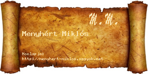 Menyhért Miklós névjegykártya