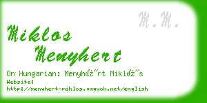 miklos menyhert business card